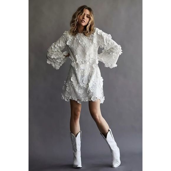 Free People x Mestiza New York Flora Mini Dress Ivory - Picture 1 of 16